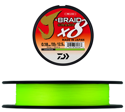 Daiwa Tresse J-Braid Grand 06/100 150m Multicolore - Ligne De Pêche 8 Brins Résistante